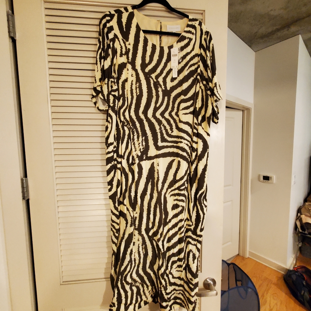 Anthropologie Midi Leopard Shift Dress